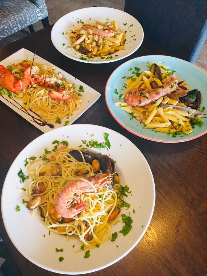 Pasta dishes at Moby Dick Bar & Restaurant in Xlendi Gozo