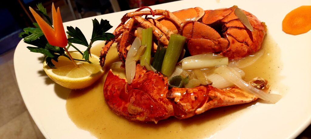 Chinese seafood dishes at Moby Dick Restaurant in Xlendi Gozo